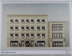 Retro "Polo Ralph Lauren Chicago" c1997 Architectural Rendering by Naomi Leff Assoc