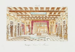 Pompei, Maison Pansa - Lithographie d'origine - 19ème siècle