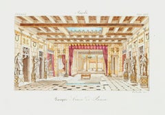 Pompei, Pansa House - Original Lithograph - 19th Century