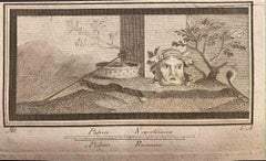 Masques de tragédie de style pompéien - Gravure - 18ème siècle