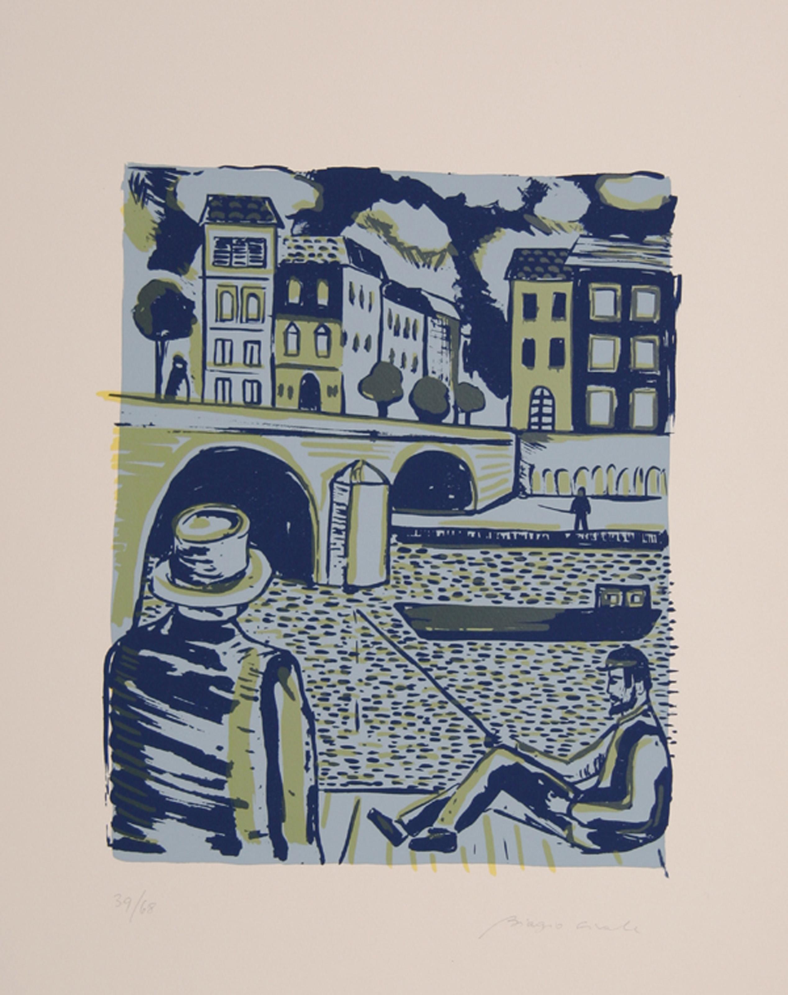 Pont Neuf, Modern Screenprint by Biagio Civale
