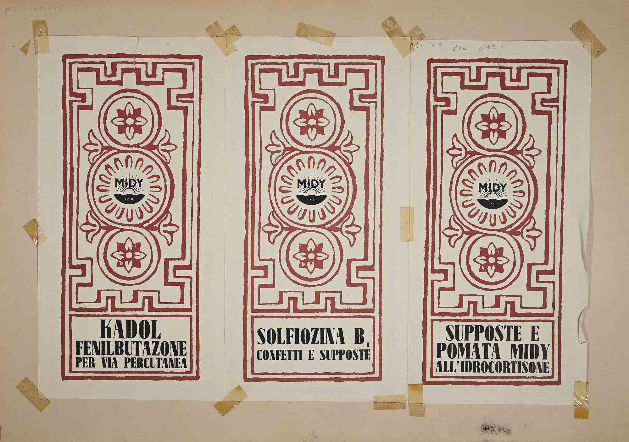 Pope, Kaiser und Liebhaber – Original Holzschnittdruck – 20. Jahrhundert – Print von Unknown