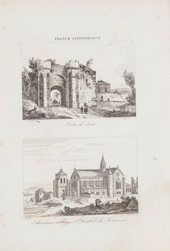 Antique Porte de Sens - Original Lithograph - 19th Century