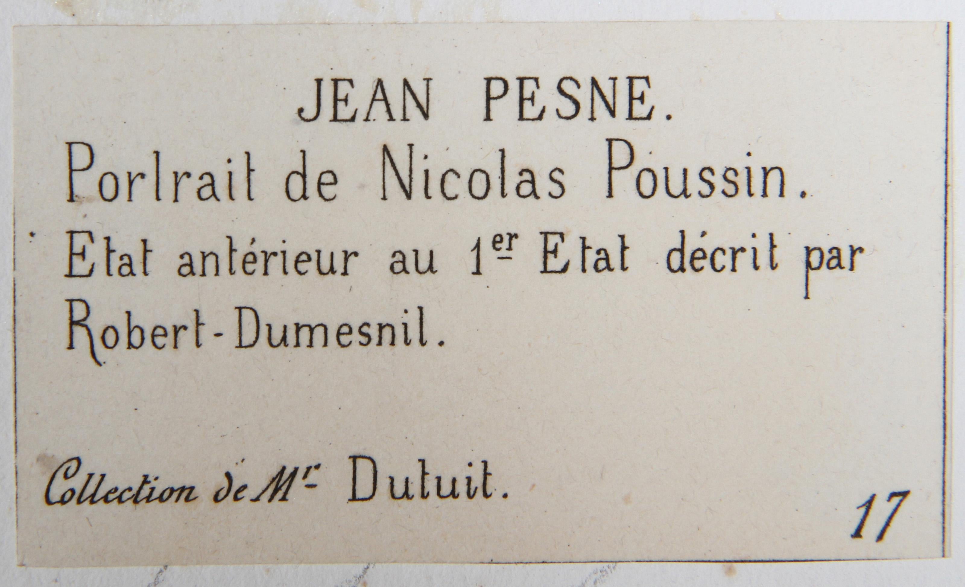 Portrait de Nicolas Poussin, Heliogravure by Jean Pesne For Sale 1