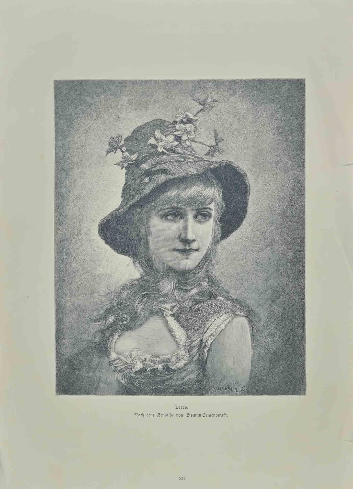 Unknown Figurative Print – Porträt – Radierung – Ende des 19. Jahrhunderts
