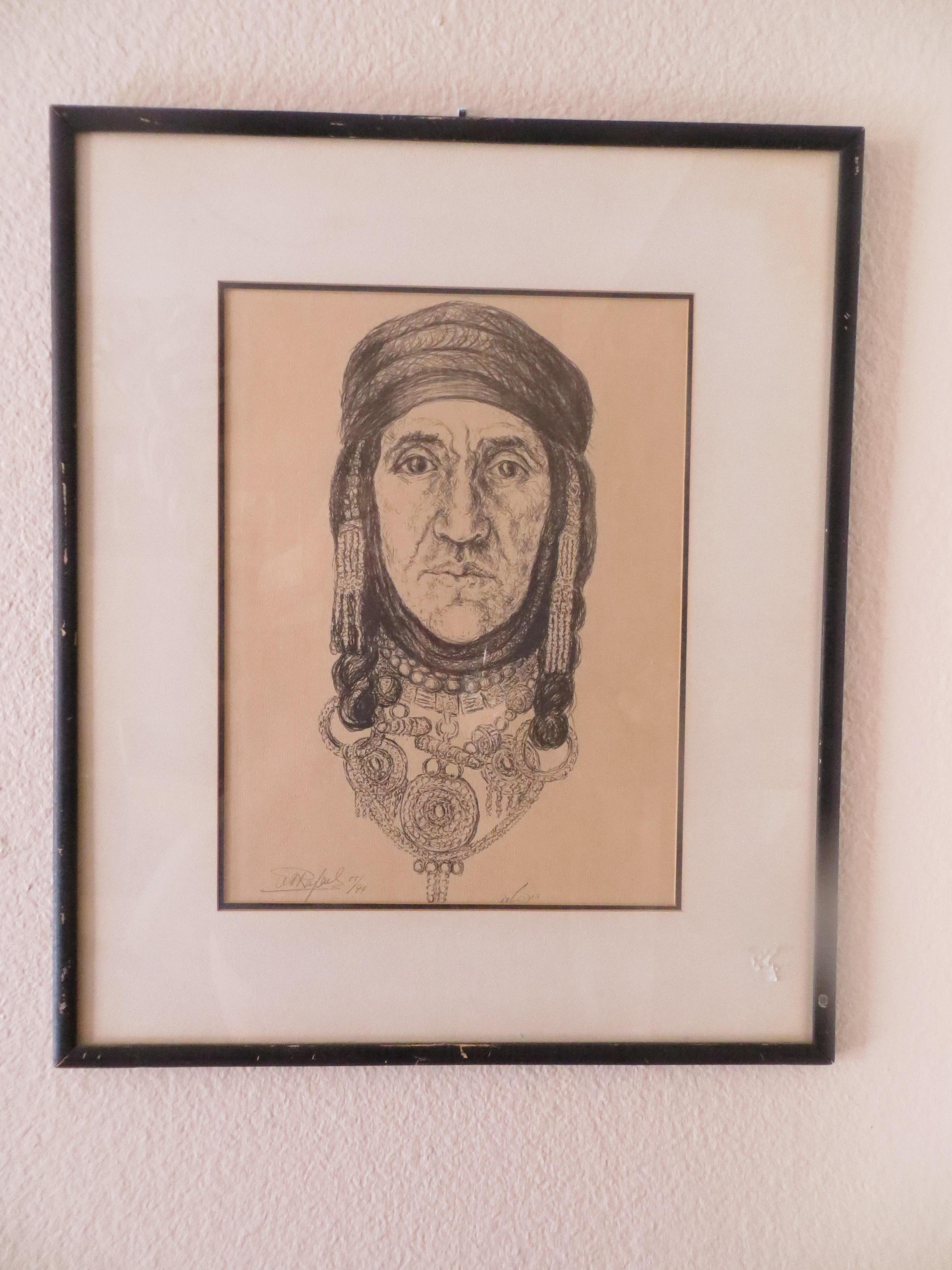 Portrait of a Berbere Woman Lithograph Signed and Numbered For Sale 1