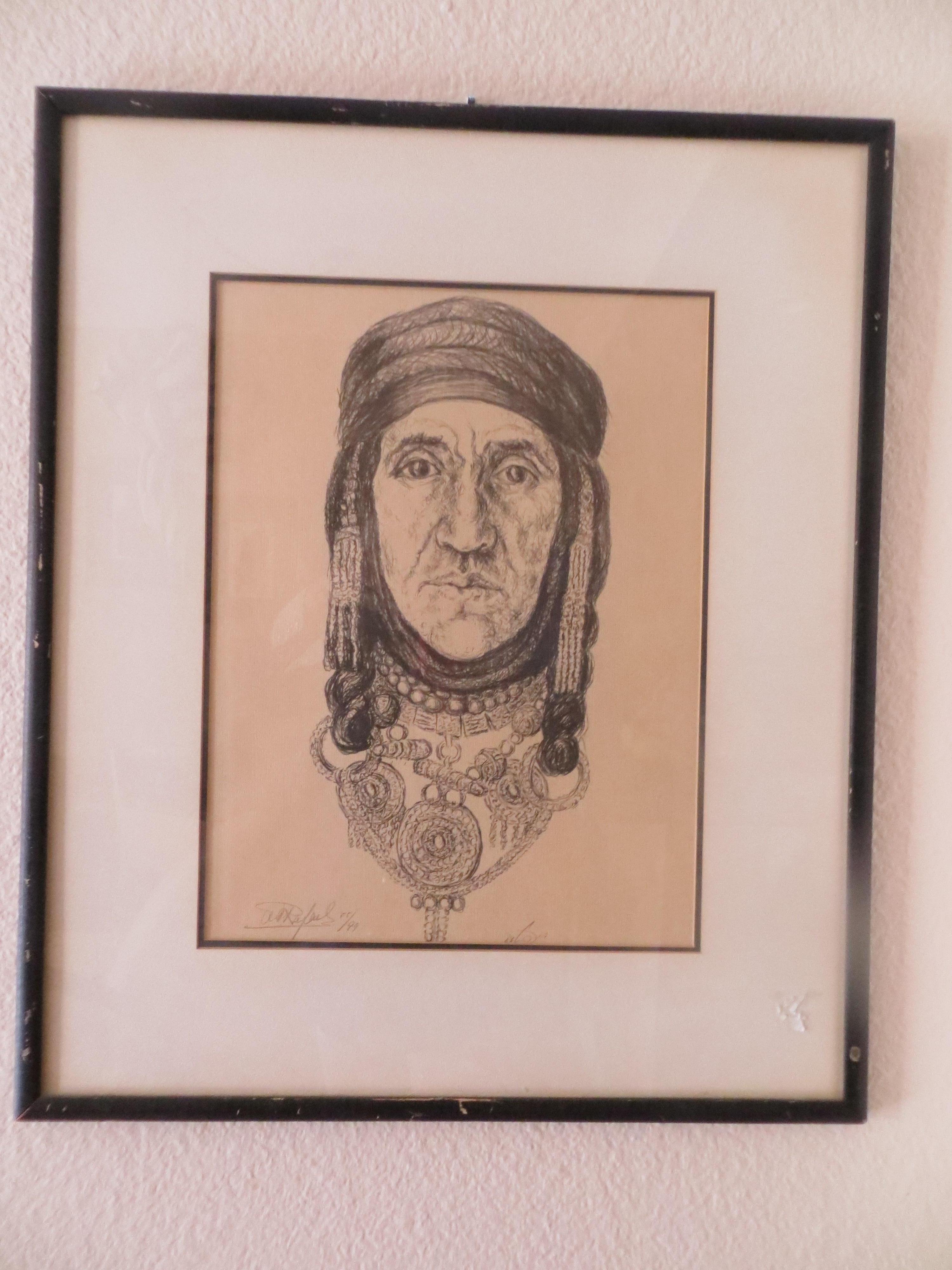 Portrait of a Berbere Woman Lithograph Signed and Numbered For Sale 3