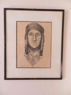 Portrait of a Berbere Woman Lithograph Signed and Numbered