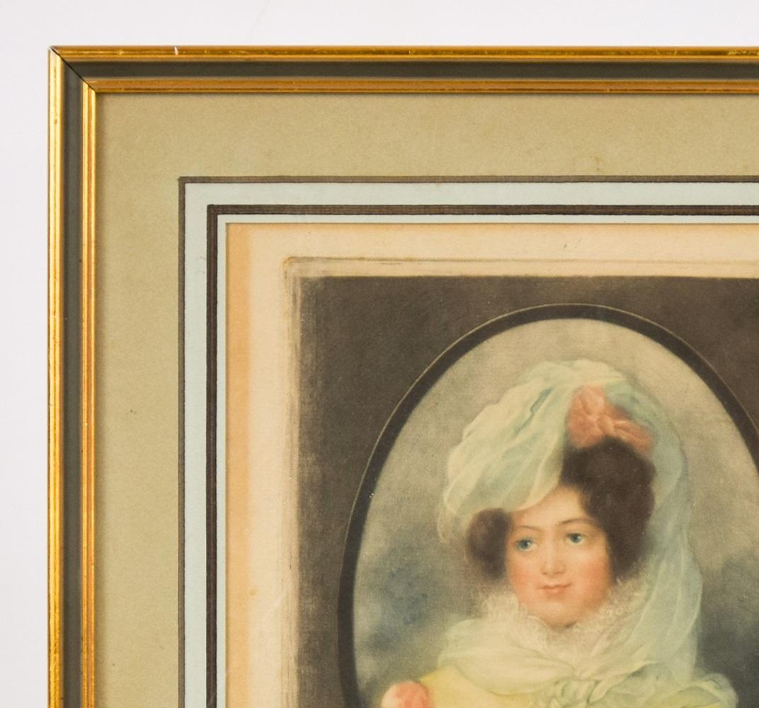 Portrait of a Gentlewoman est une impression originale sur papier réalisée par un artiste anglais anonyme à la fin du 18e siècle.

L'œuvre d'art représente le portrait d'une femme élégante.

Colorés mélangés  eau-forte et mezzotinte.

Encadré, cm 36