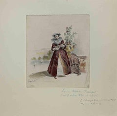 Ritratto di signora - Litografia di Thomas Bardel - Inizio XIX secolo