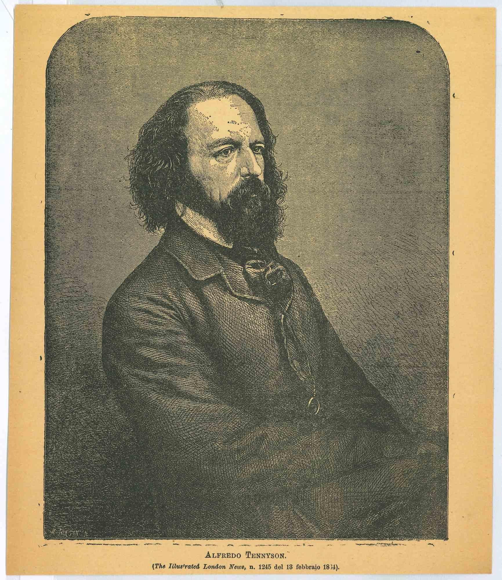 Unknown Portrait Print - Portrait of Alfredo Tennyson - Lithograph - 19th Century