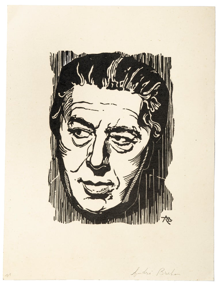Unknown - Portrait of André Breton - Original Woodcut Print - Early ...