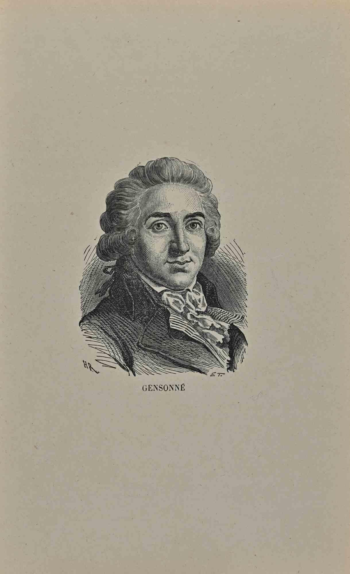 Unknown Portrait Print - Portrait of  Armand Gensonné - Lithograph - Early 19th century