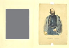 Portrait of Giuseppe Garibaldi - Original Lithograph Late 19th Century