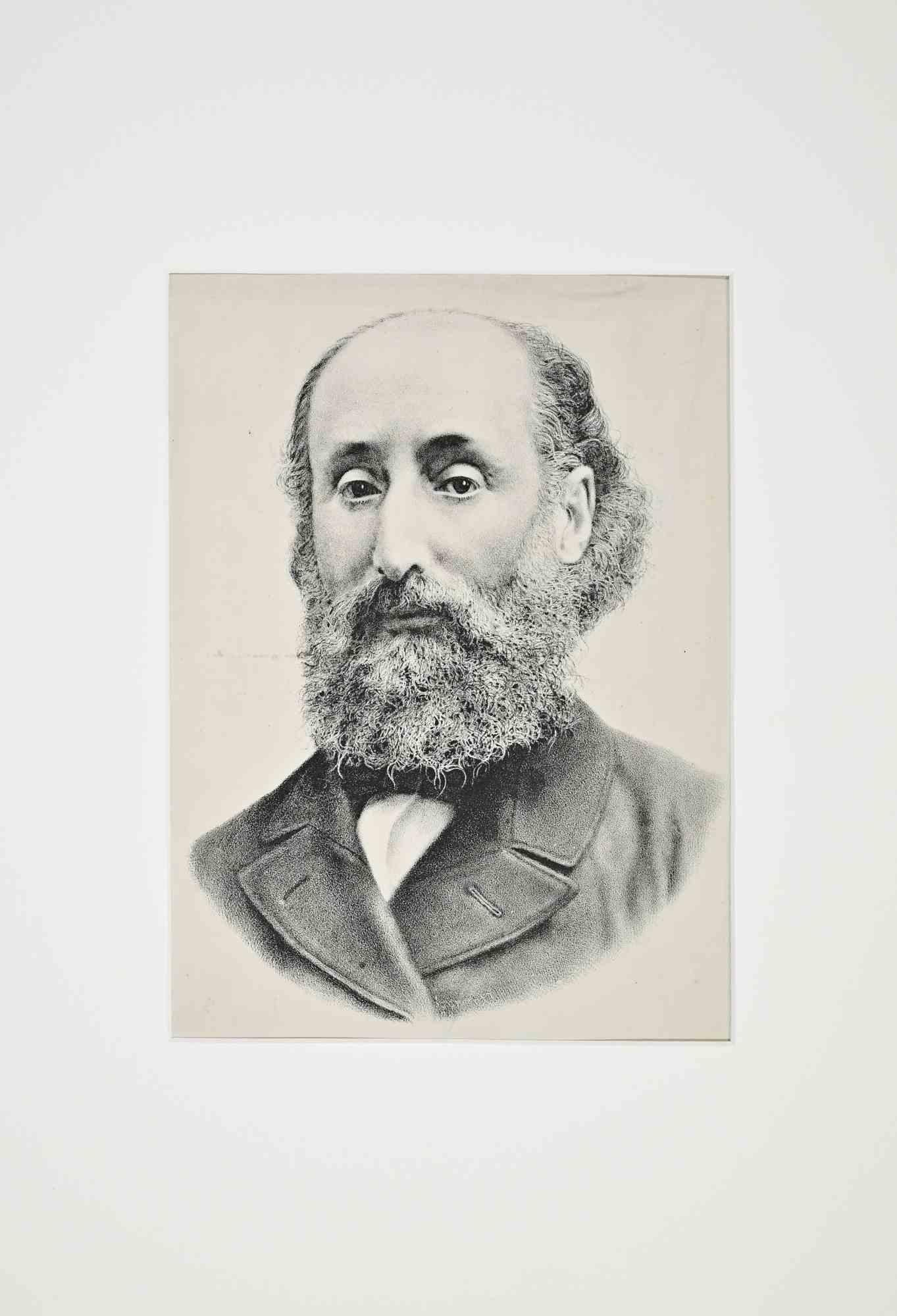 Portrait of Giuseppe Mazzini - Lithograph - 1960