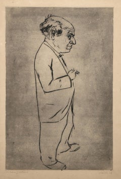 Portrait d'homme, gravure moderne d'un artiste inconnu