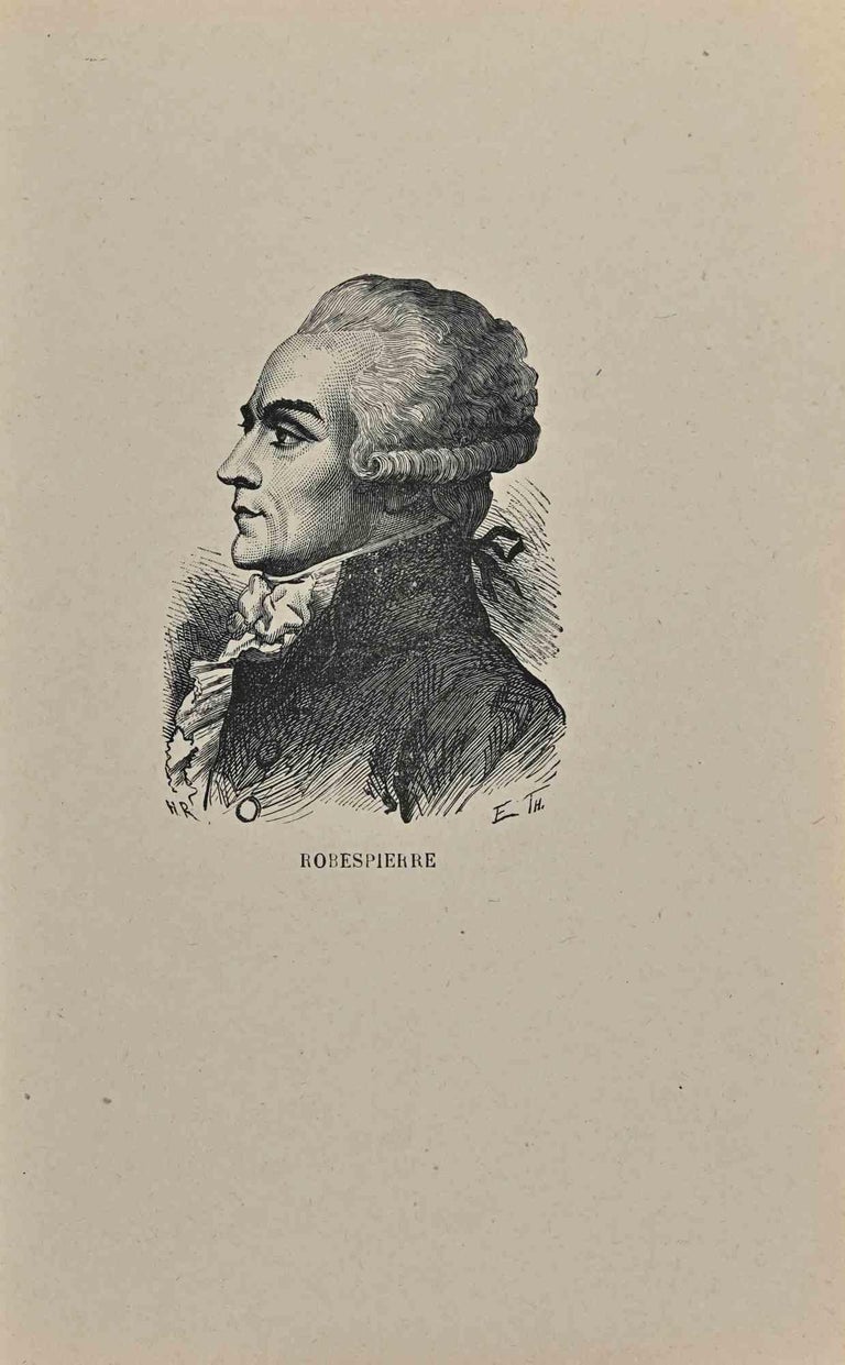 Unknown - Portrait of Maximilien Robespierre - Lithograph - Early