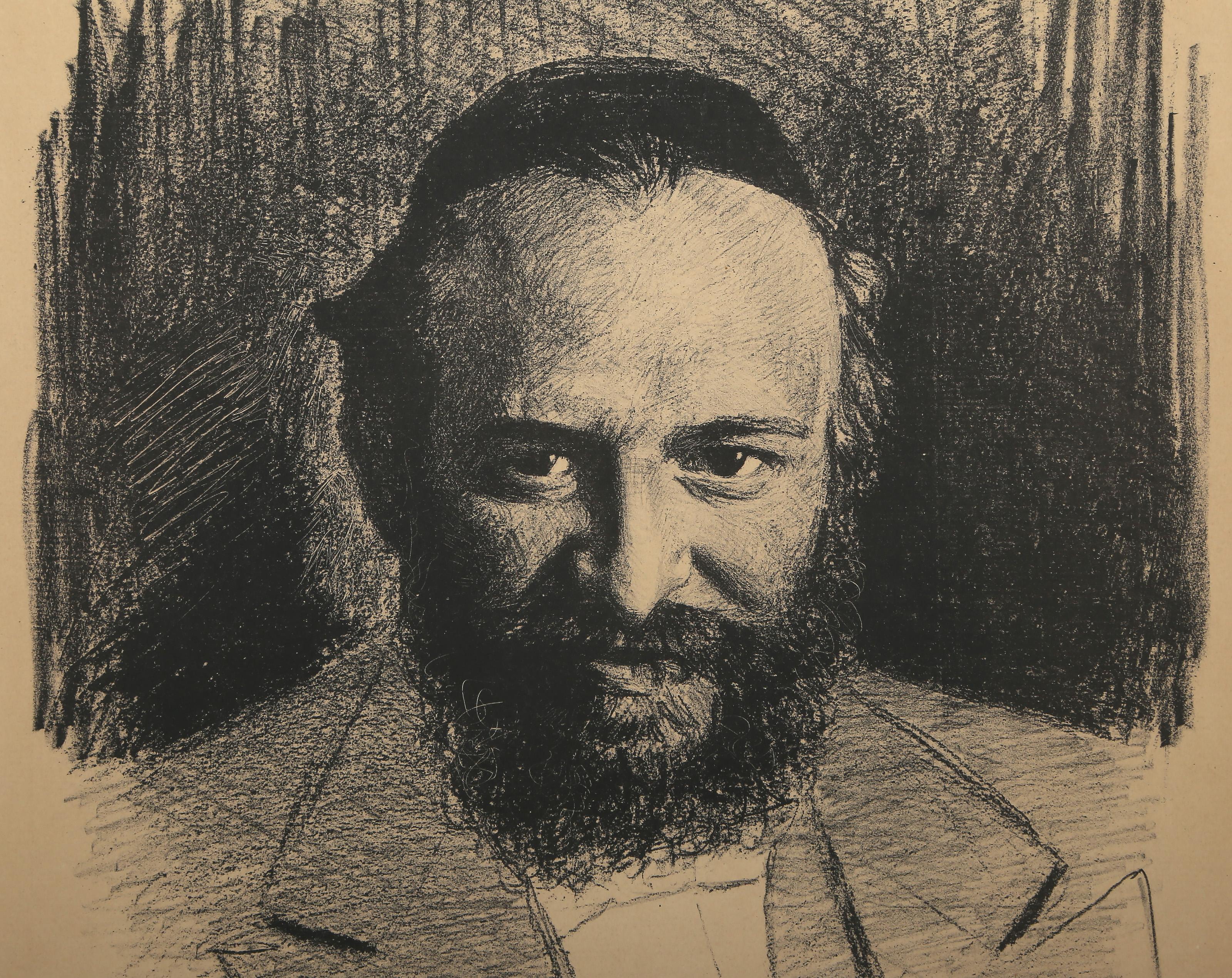 Porträt von Nehemias Anton Nobel, Moderne Lithographie von Wilhelm Taubert im Angebot 1