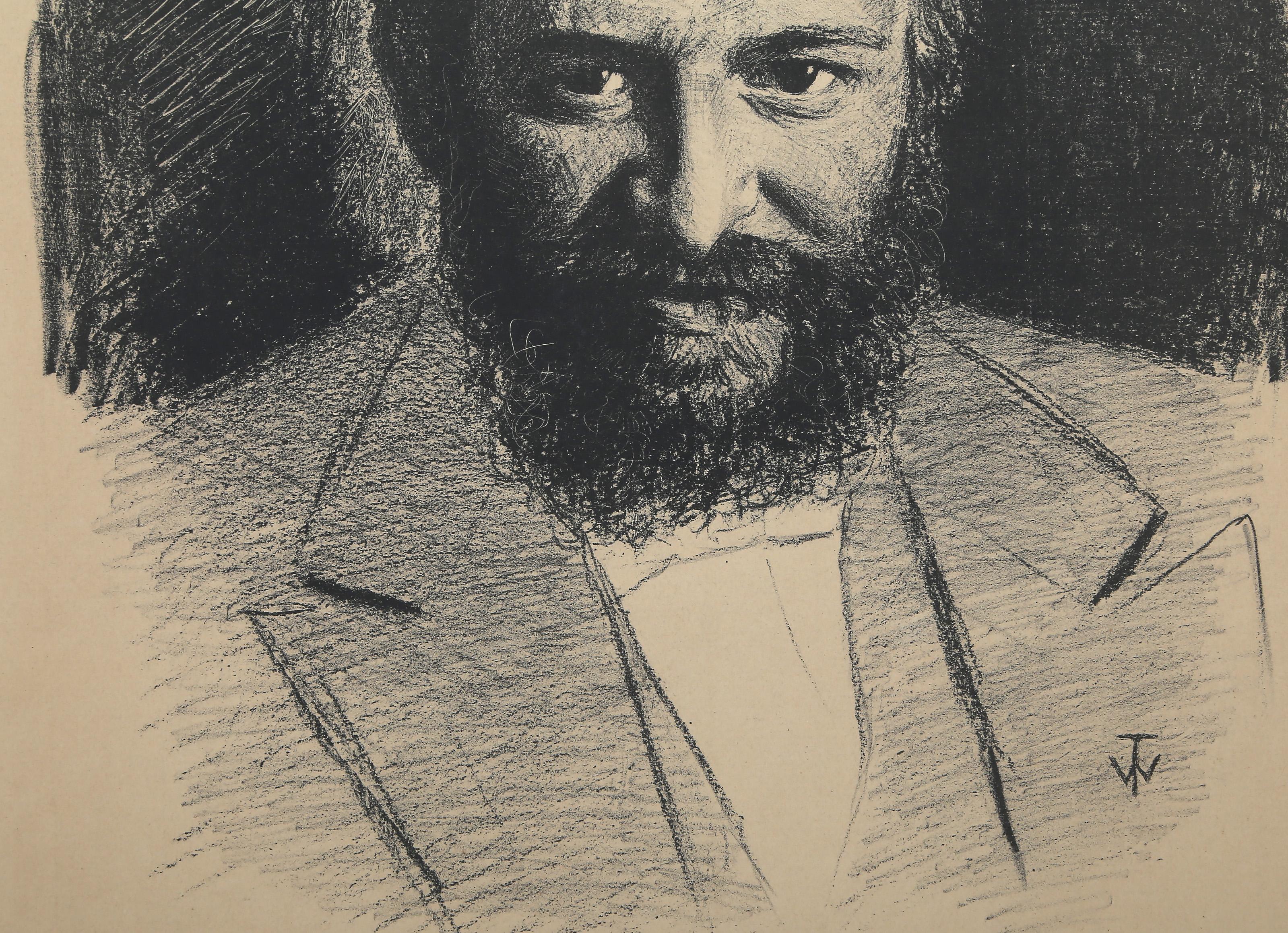 Porträt von Nehemias Anton Nobel, Moderne Lithographie von Wilhelm Taubert im Angebot 2