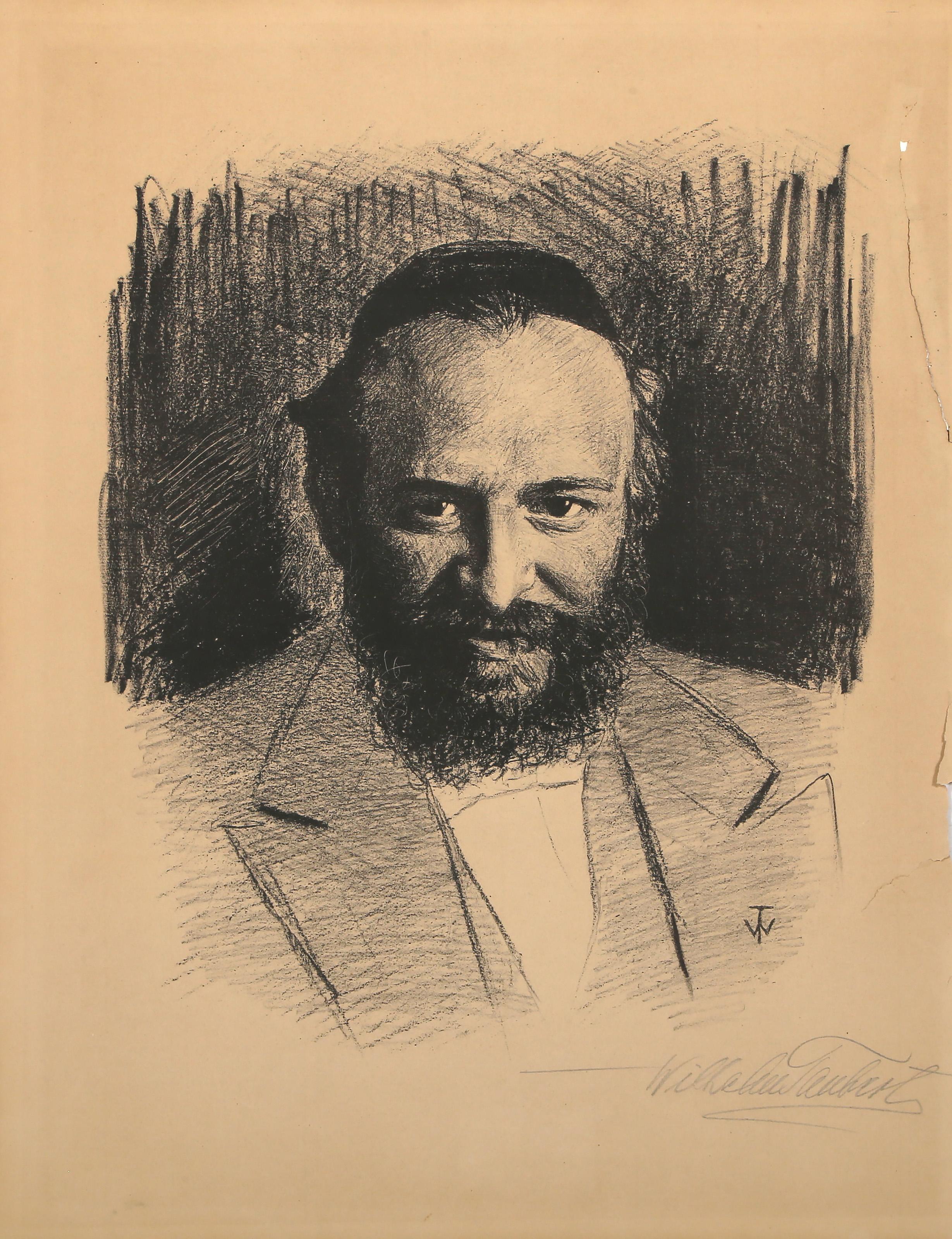 Porträt von Nehemias Anton Nobel, Moderne Lithographie von Wilhelm Taubert im Angebot 3