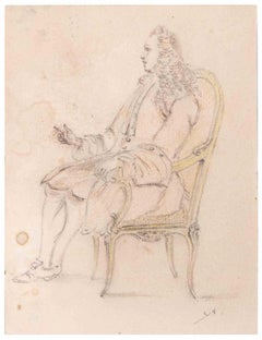 Porträt eines Adeligen – Bleistiftzeichnung – spätes 18. Jahrhundert