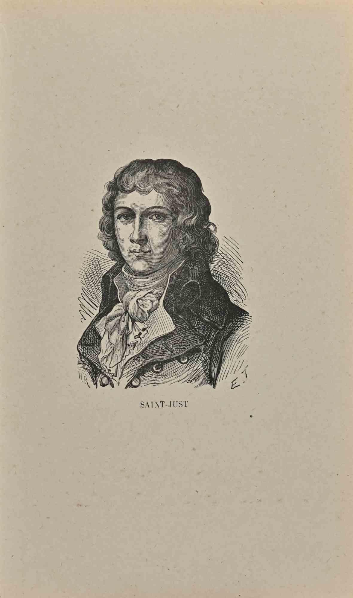 Portrait of Saint-Just - Lithograph - Early 19th century