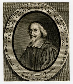 Portrait of the chancelor Pierre Seguier - Engraving - 18th Century