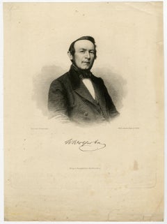 Portrait of the journalist Wilhelm Wolfsohn - Engraving - 19th Century