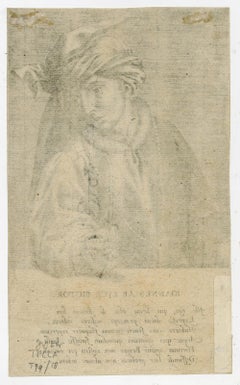 Portrait of the painter Jan Eyck - Engraving - 16th Century