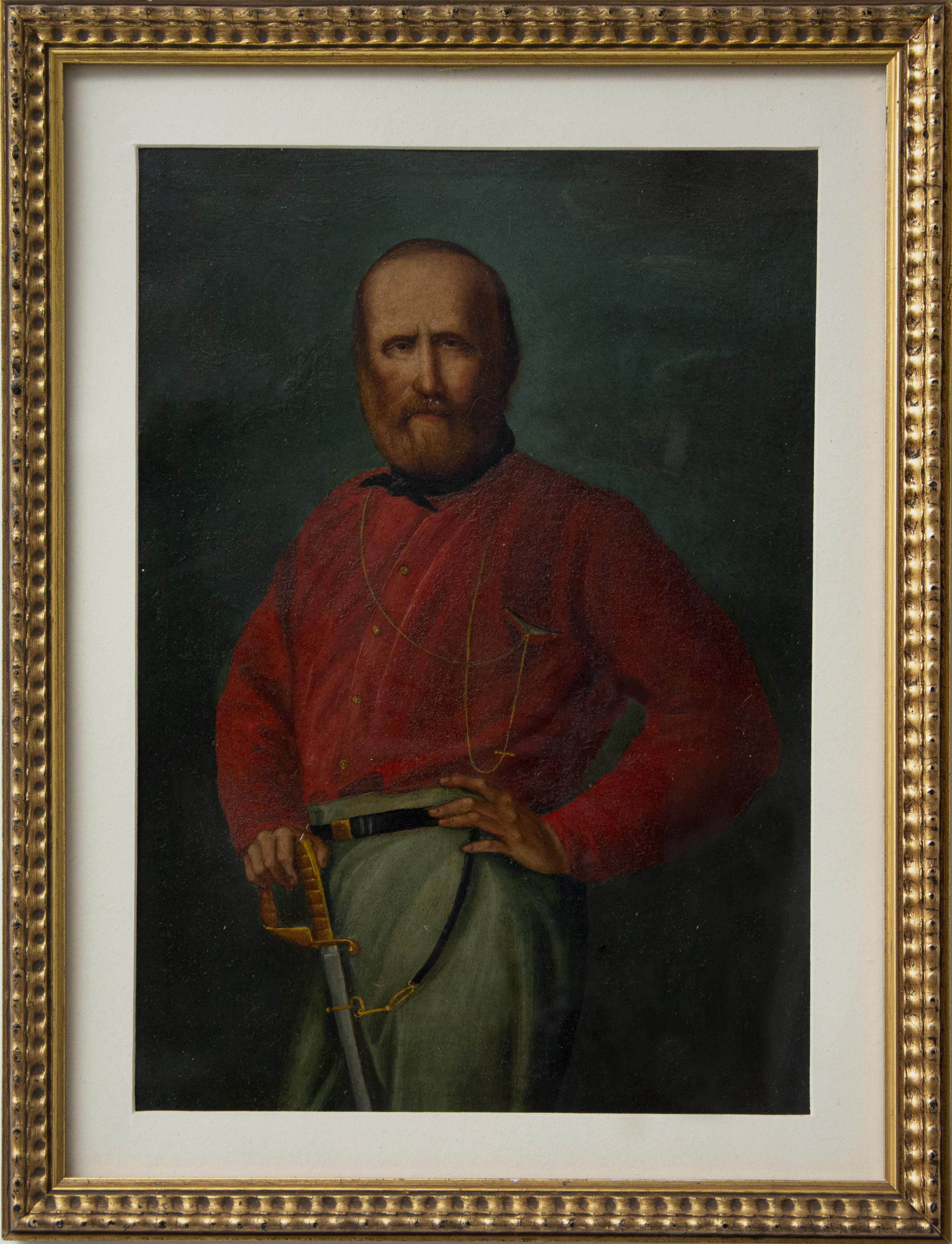 Porträt des jungen Giuseppe Garibaldi - Öl auf Kupfer - 19. Jahrhundert – Painting von Unknown