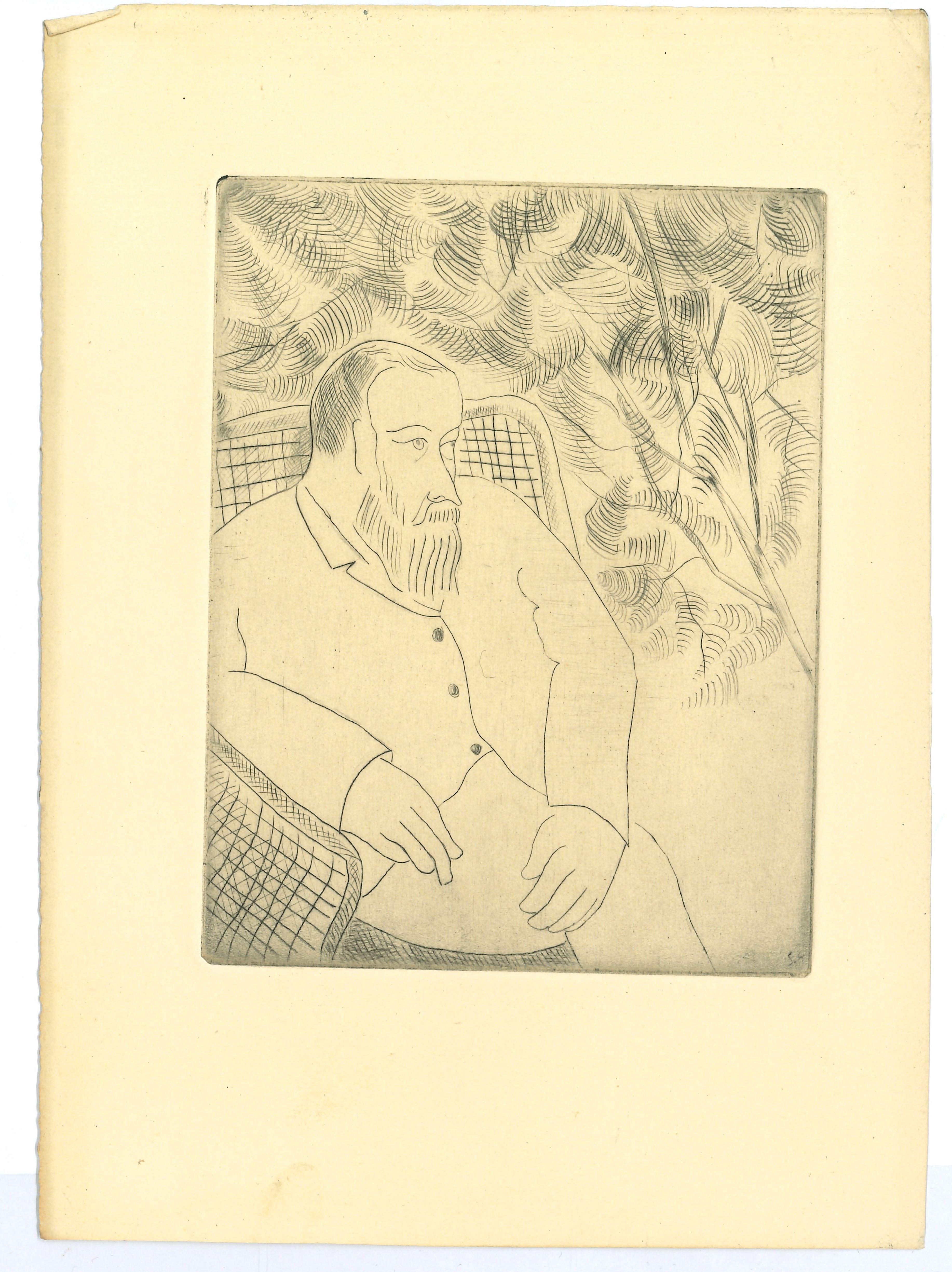 Unknown Figurative Print - Portrait -  Etching by Sacha Klerx - 1928