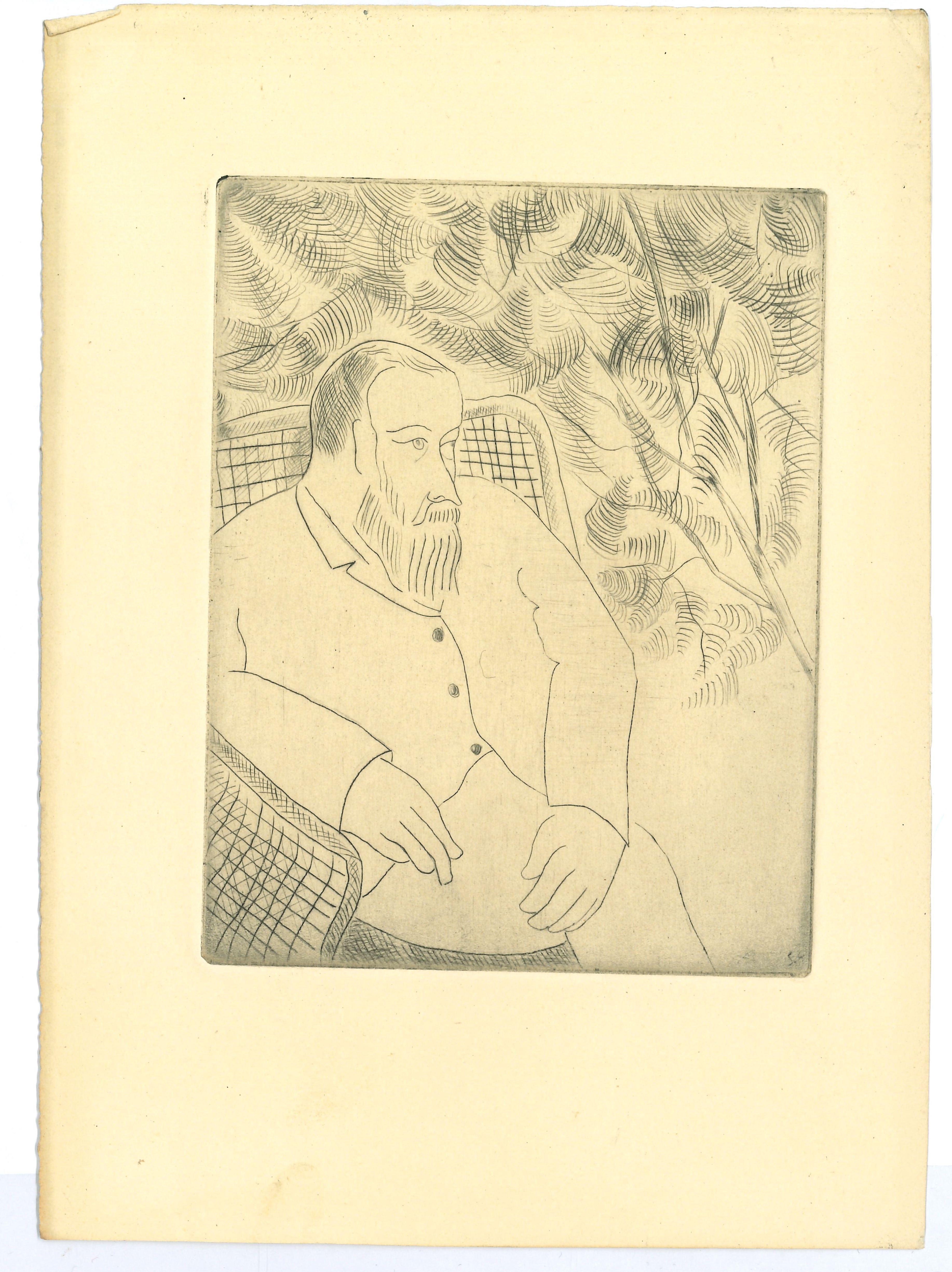 Portrait -  Etching by Sacha Klerx - 1928