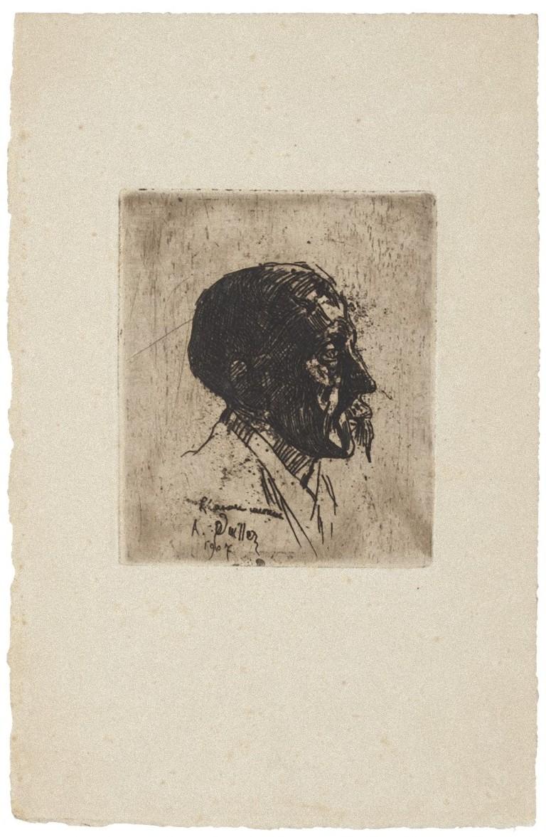 Unknown Portrait Print – Porträt - Original-Radierung auf Papier - 1907