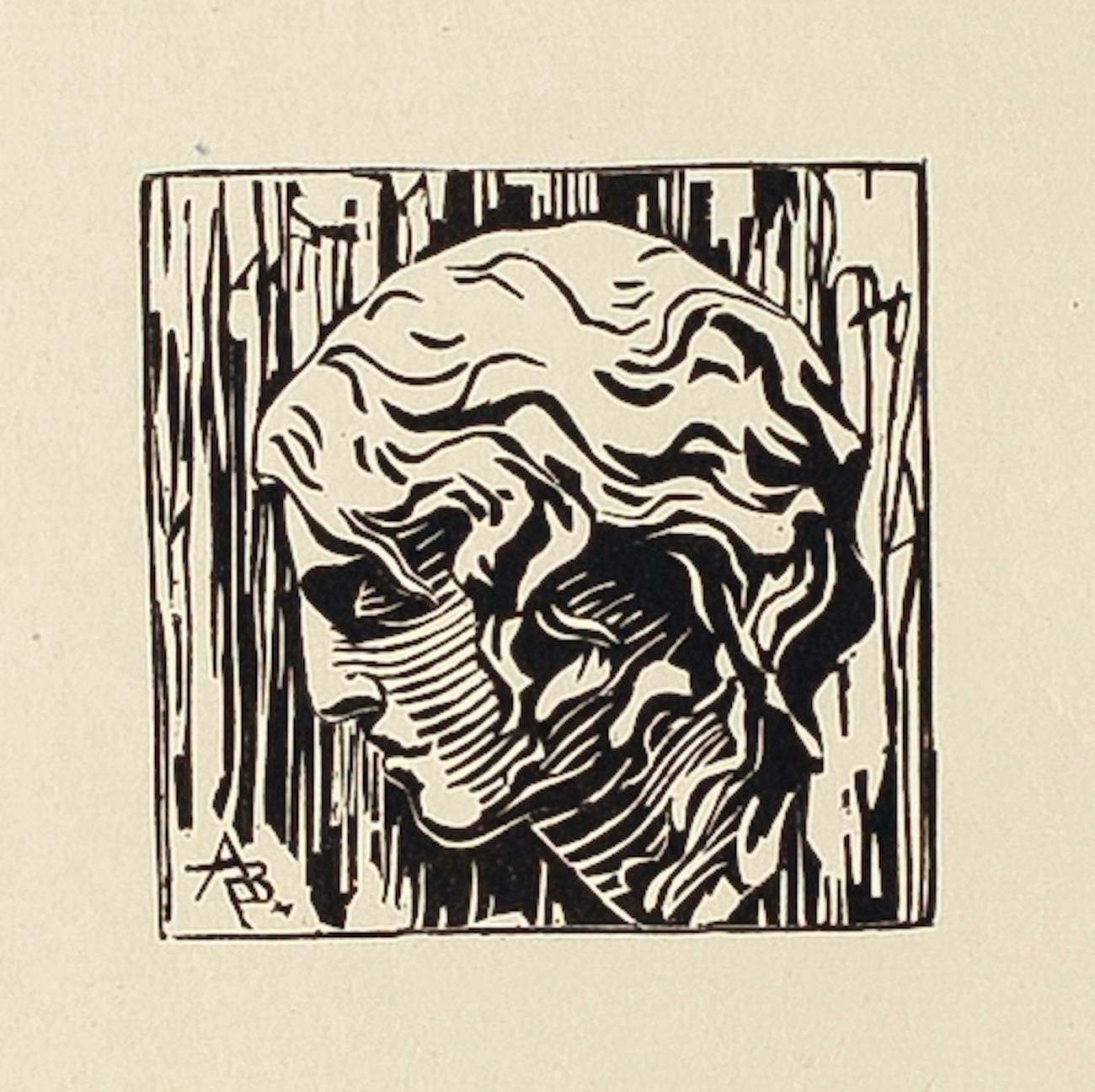 Portrait - Woodcut on Paper - 20th Century