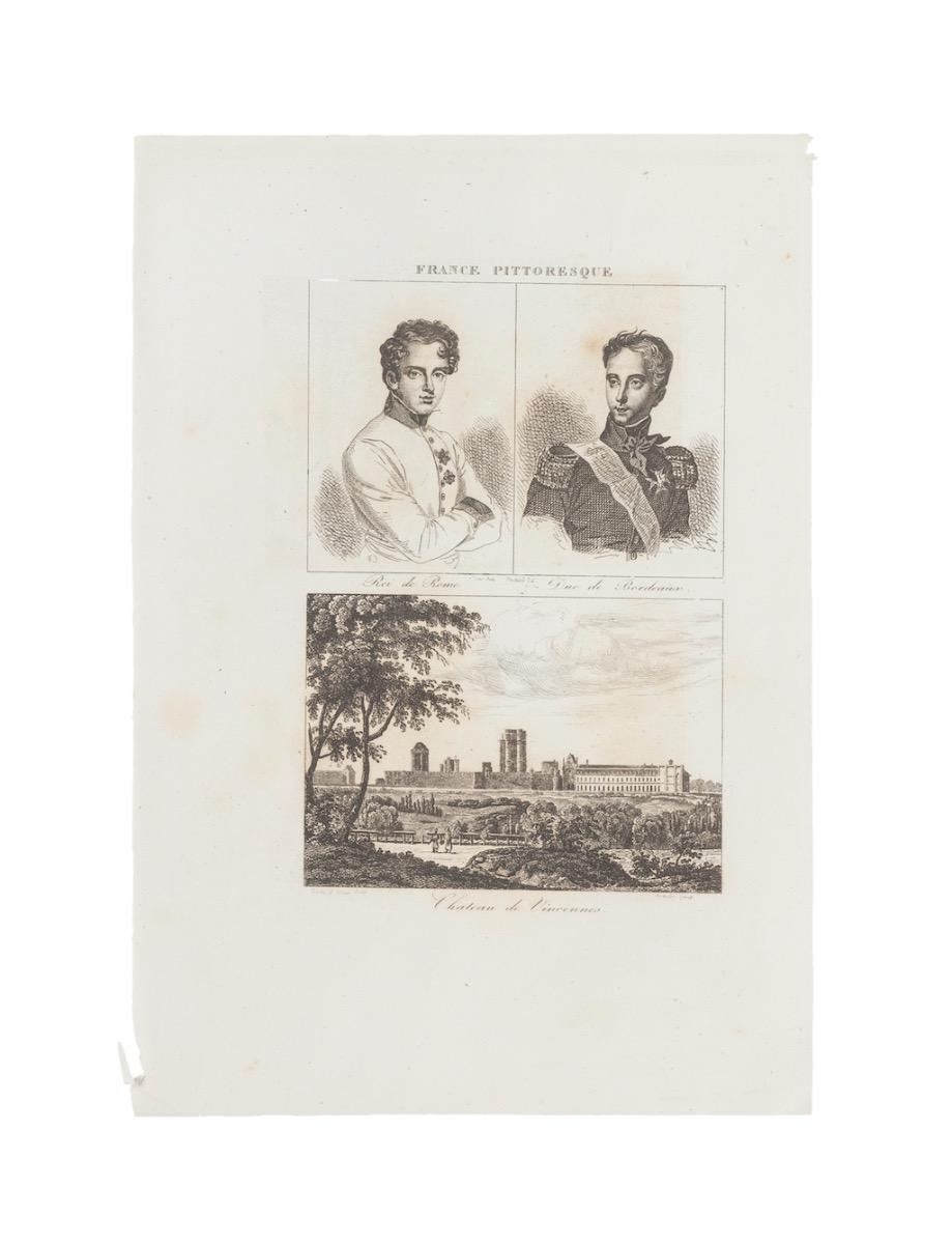 Unknown Landscape Print - Portraits and Cityscape -  Lithograph  - 19th Century