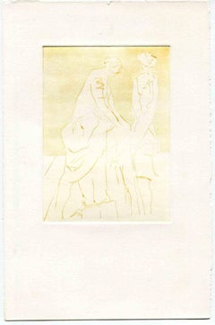 Posing Models - Original Etching and Drypoint - Mid-20th Century