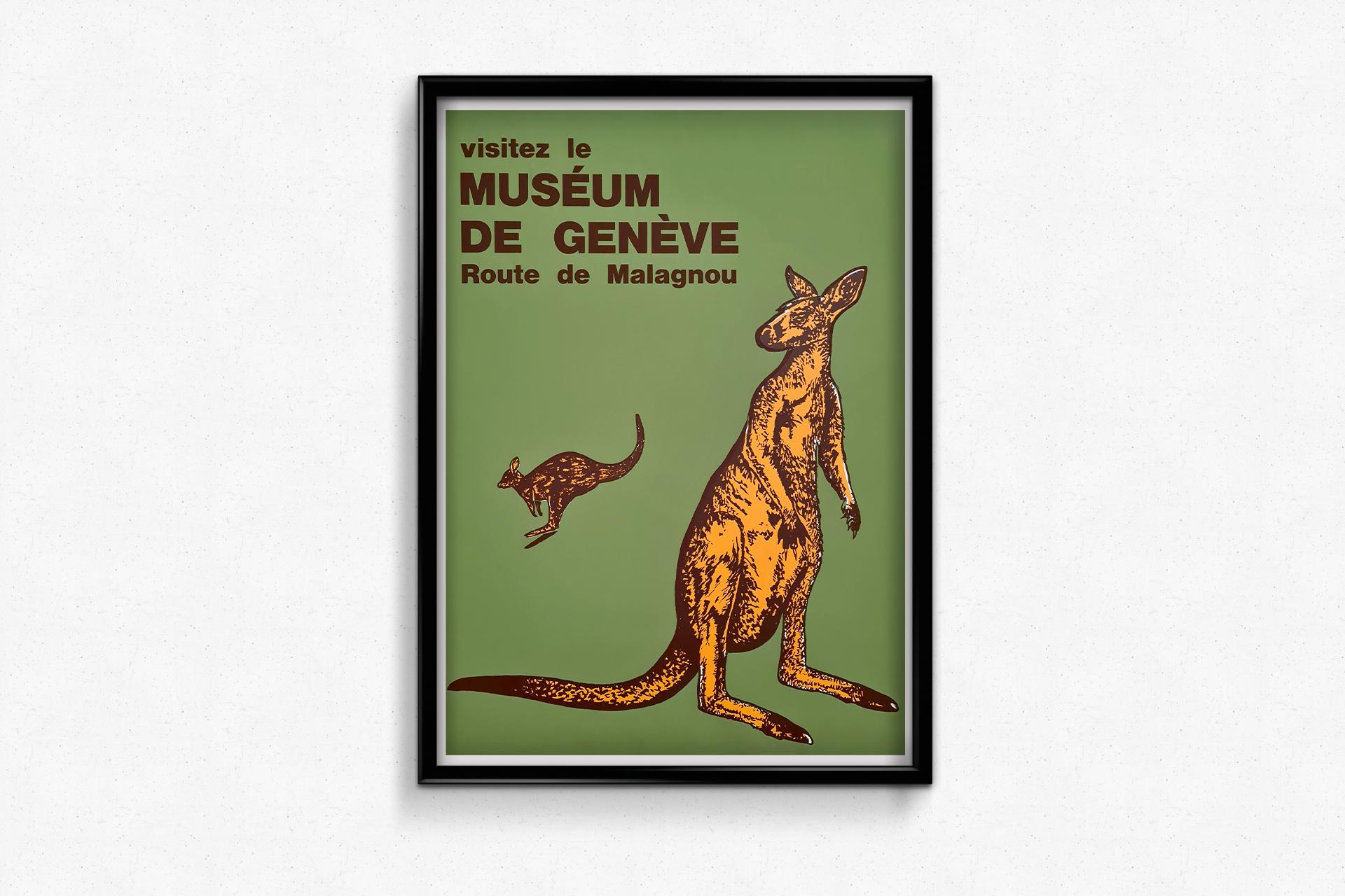 Poster made around 1950 and which invites us to visit the museum of Geneva.  It  For Sale 1