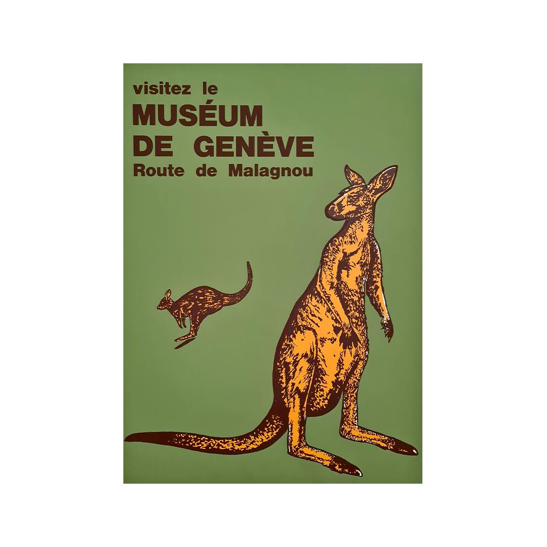Poster made around 1950 and which invites us to visit the museum of Geneva.  It  - Print by Unknown