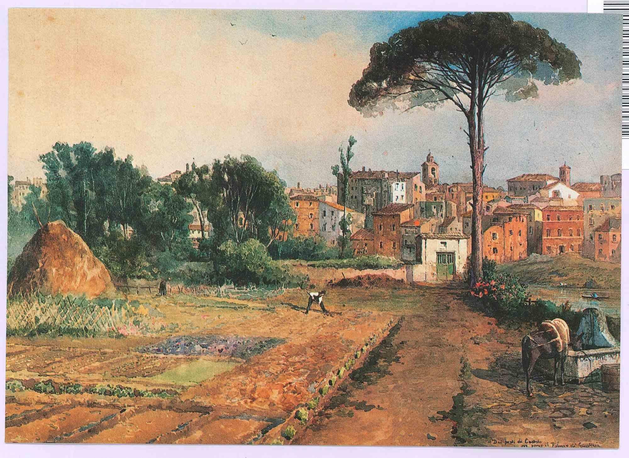 Landscape Print de Unknown - Prati di Castello, Roma - Postal vintage - Años 80