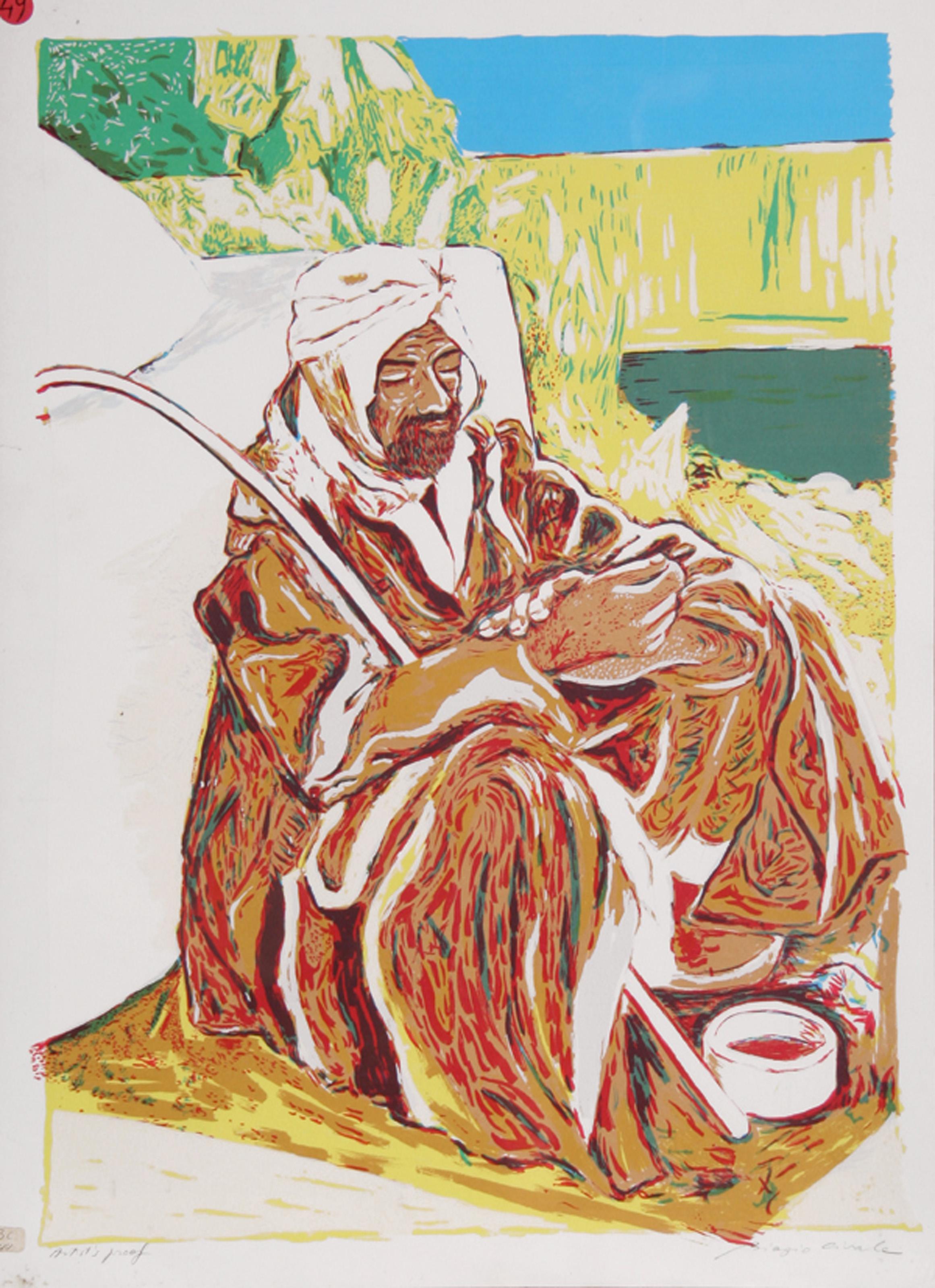 Prayer at Bengasi, Modern Screenprint by Biagio Civale - Print by Unknown