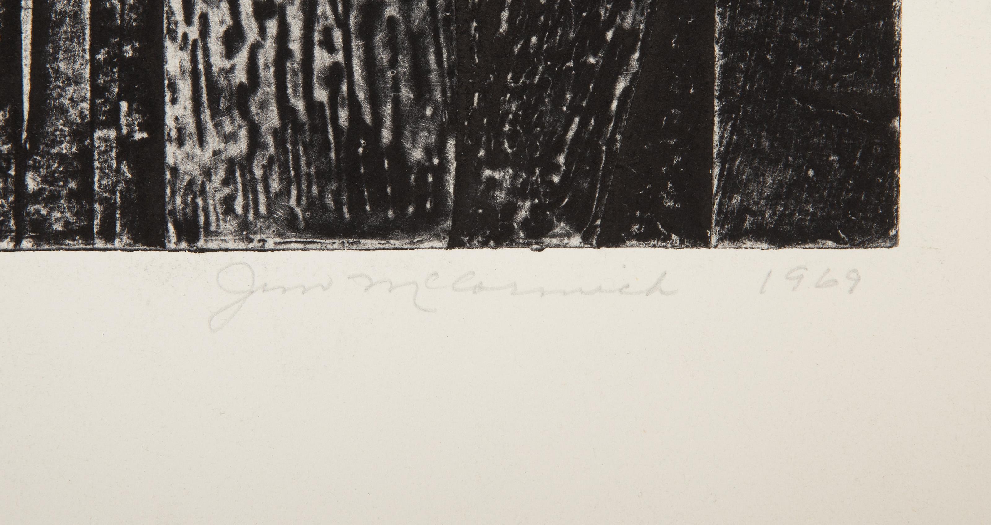 Preying Annoyance, Surrealist Etching by Jim McCormick - Black Abstract Print by JIm McCormick