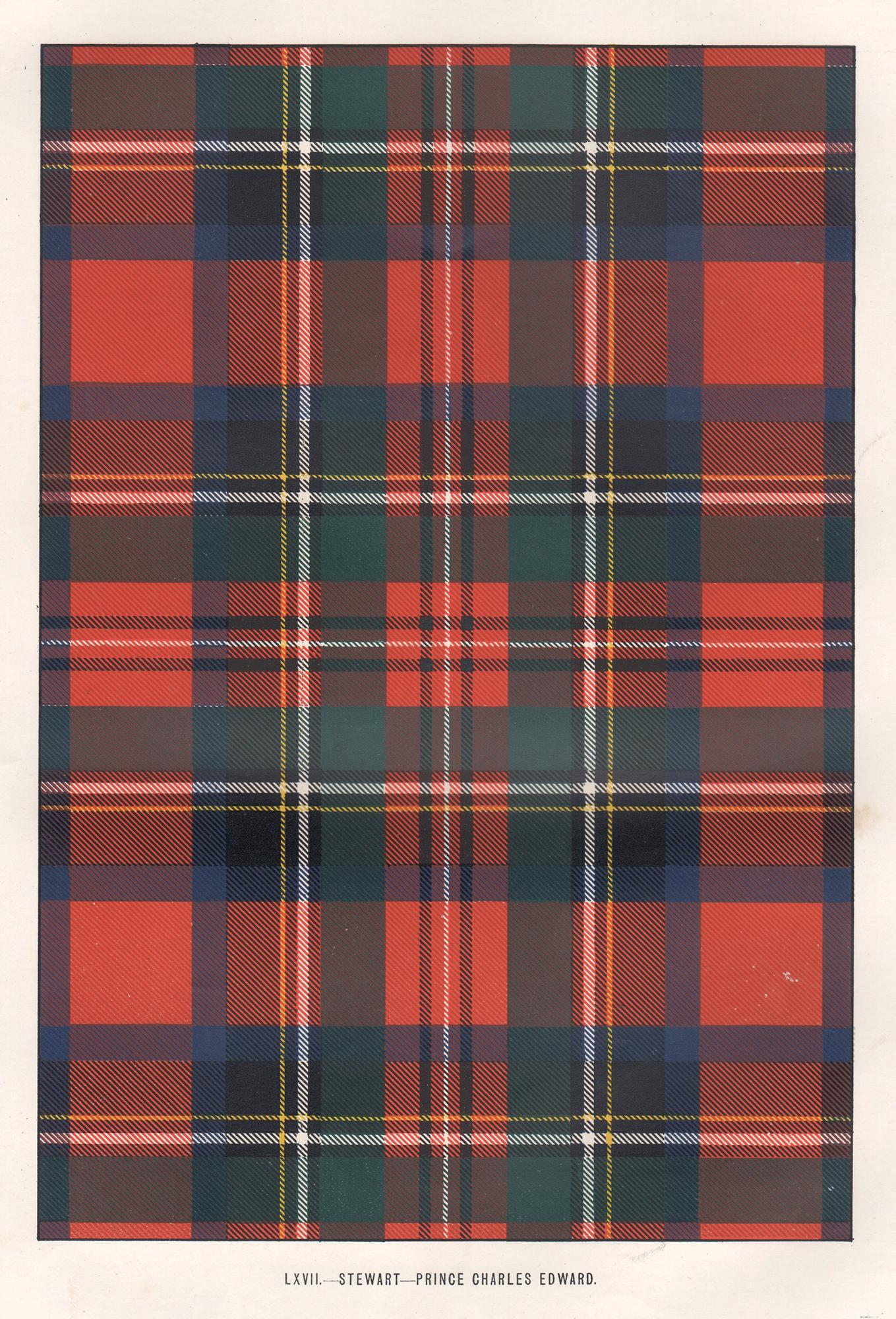 Unknown Abstract Print – Stewart - Prince Charles Edward (Tartan), Schottland Lithographie Druck
