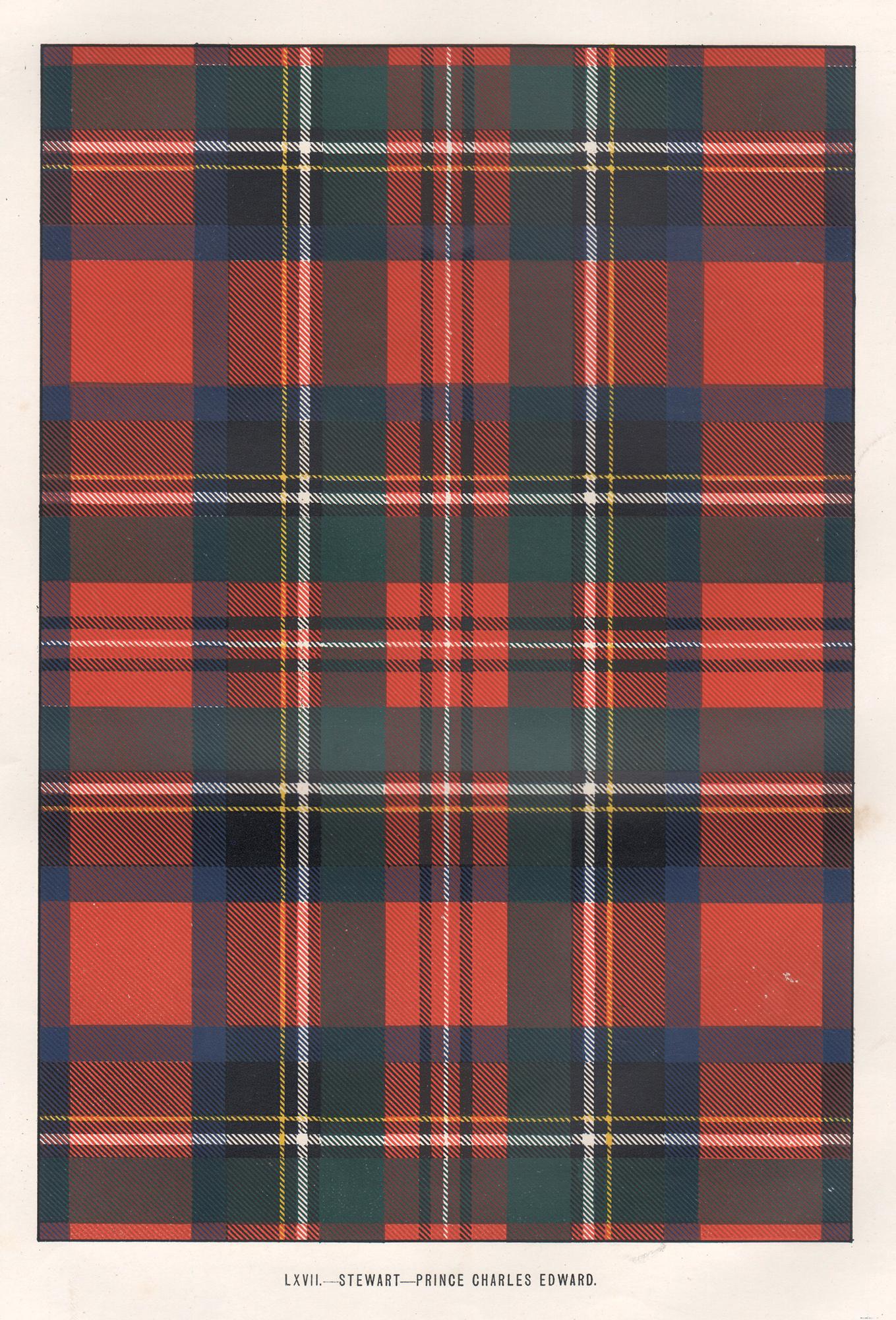 Charles Stewart - Principe Charles Edward (Tartan), stampa litografica scozzese della Scozia