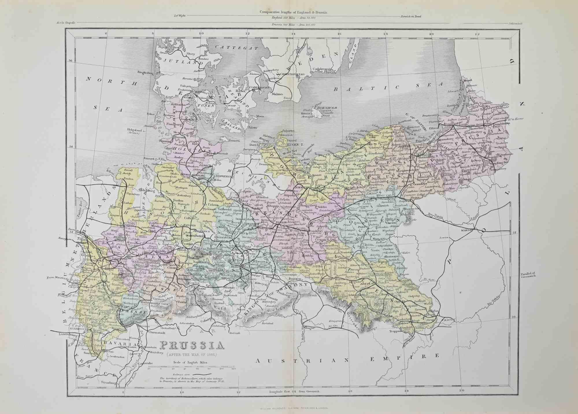 Unknown Figurative Print - Prussia (after the war of 1866) - Lithograph - 1872