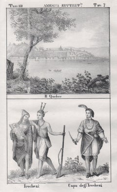 Quebec and Iroquois, Canada, North America, mid 19th century lithograph.