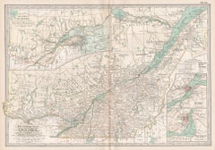 Québec. Canada. Carte vintage Atlas du XXe siècle