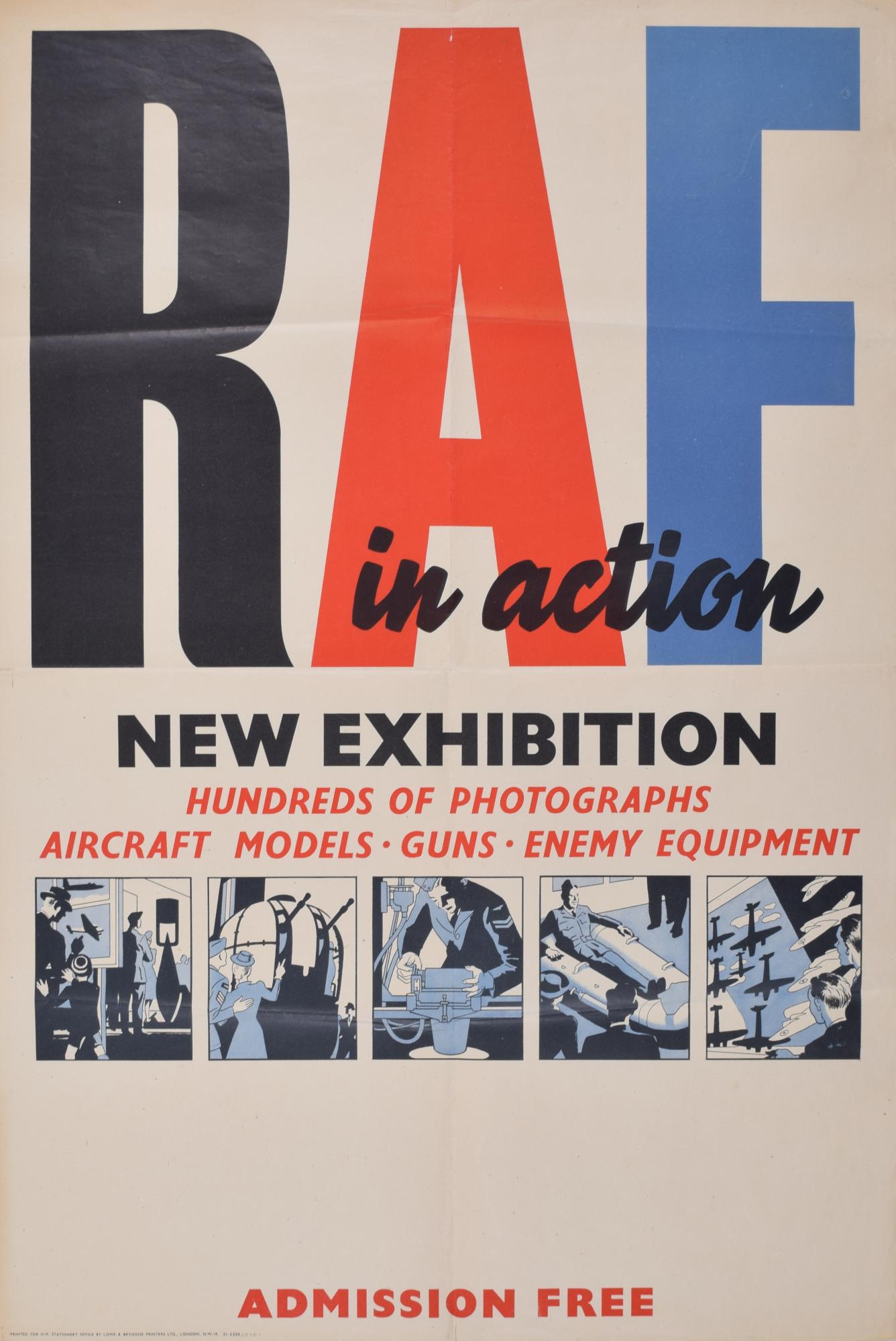 RAF in Action WW2 original vintage poster - Print by Unknown