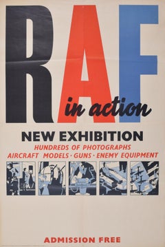 RAF in Action WW2 original Vintage poster