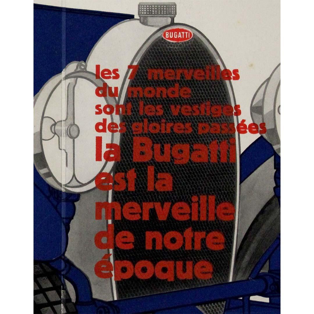 Rare and striking artifact of automotive history original 1928 Bugatti poster For Sale 1