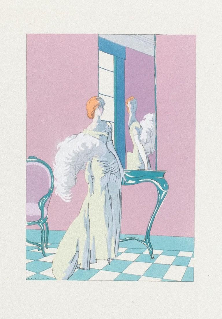 Unknown Figurative Print – Ready to Dance – „Tanzbereit“ – Original Pochoir – 1920